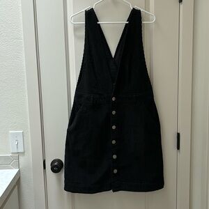 Corduroy overall mini-dress